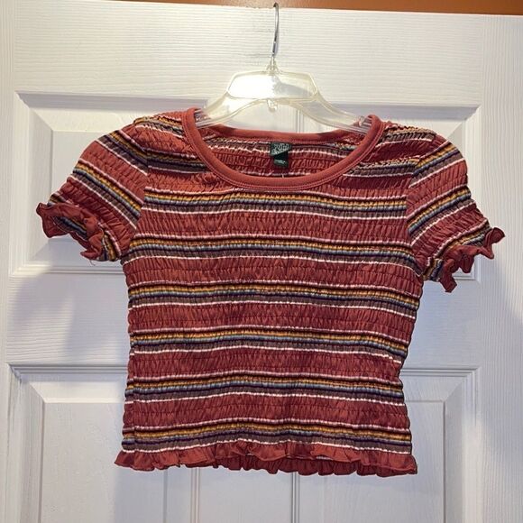 ✨Wild Fable Striped Smocked Crop Top - Picture 1 of 4